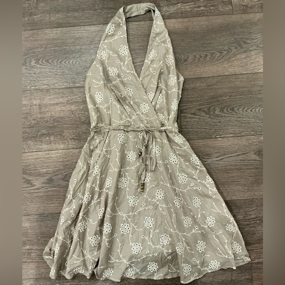 Joie Beige Floral Backless Dress - Picture 1 of 4